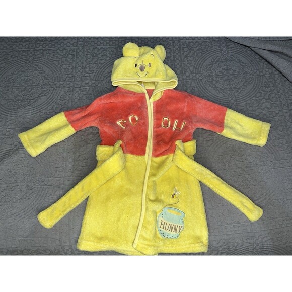 Disney Baby Winnie The Pooh Robe Yellow And Pink 24Mos Housecoat - Picture 3 of 8